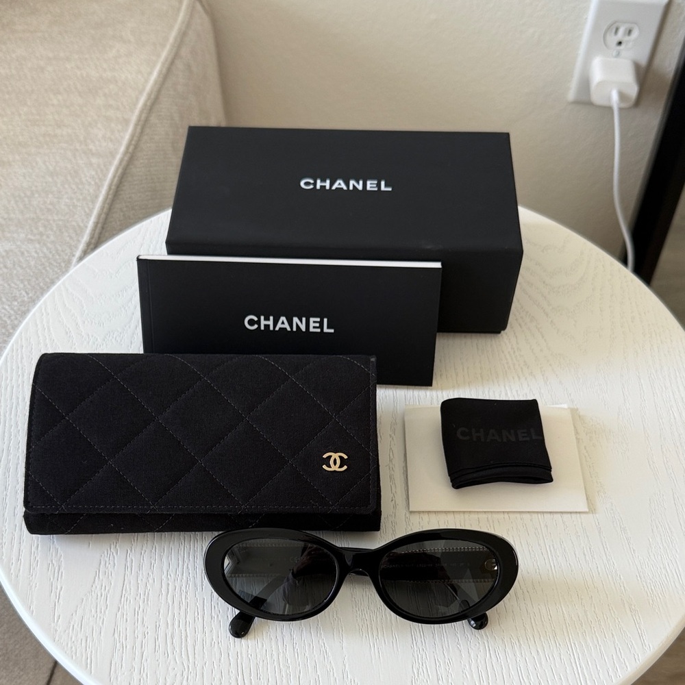 CHANEL Women’s Oval Acetate Sunglasses